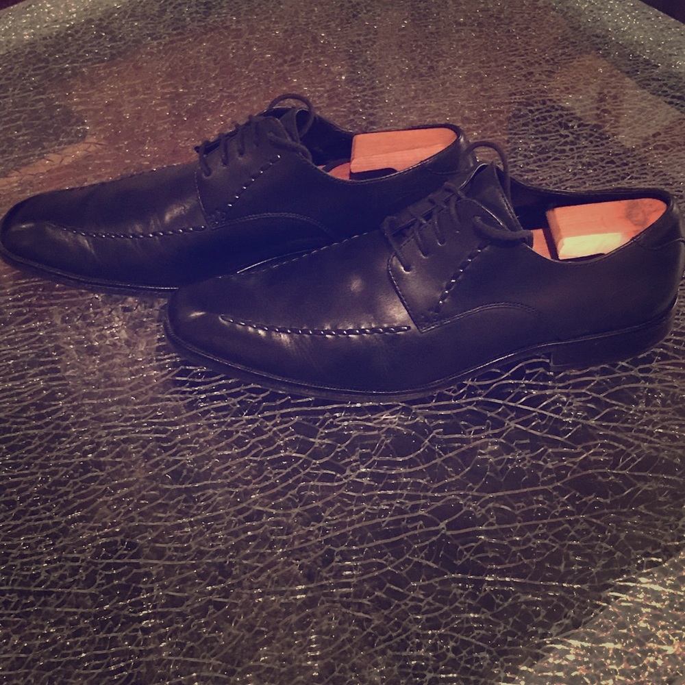 Black Leather Calvin Klein lace ups - still life!